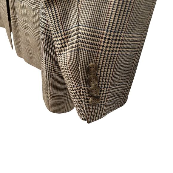 Vintage Burberry Sport Jacket Men's Size 44R Beige Plaid Blazer Lord & Taylor - Picture 4 of 7